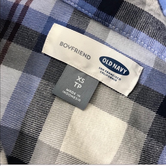 Old Navy Boyfriend Flannel Plaid Sz XS - Picture 4 of 8